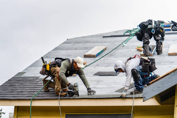 Professional Gutter Installation technician working in Shenorock, NY